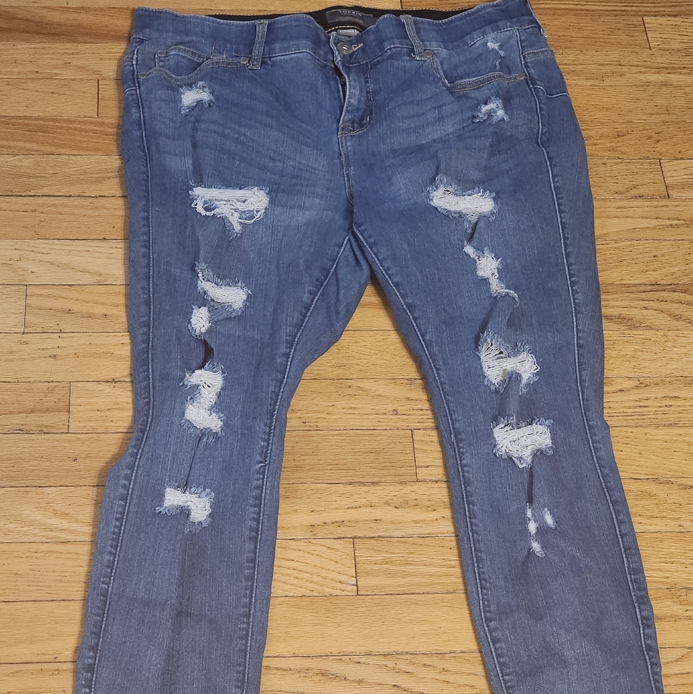 Torrid Distressed Blue Jeans